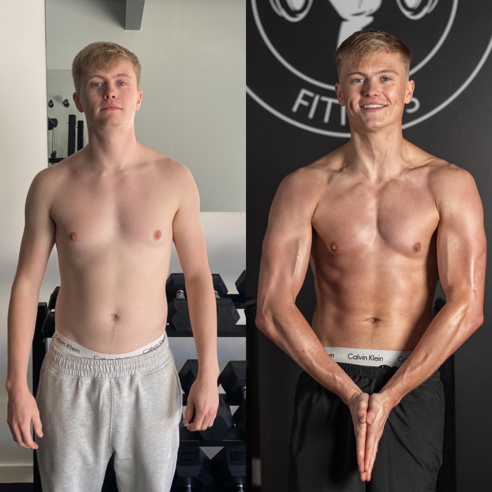 Client transformation before and after collage