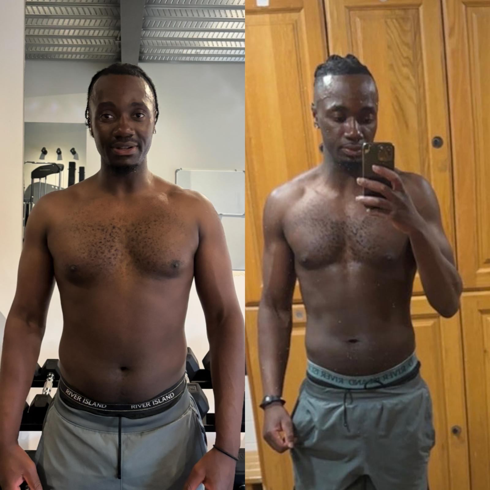 Client transformation before and after collage