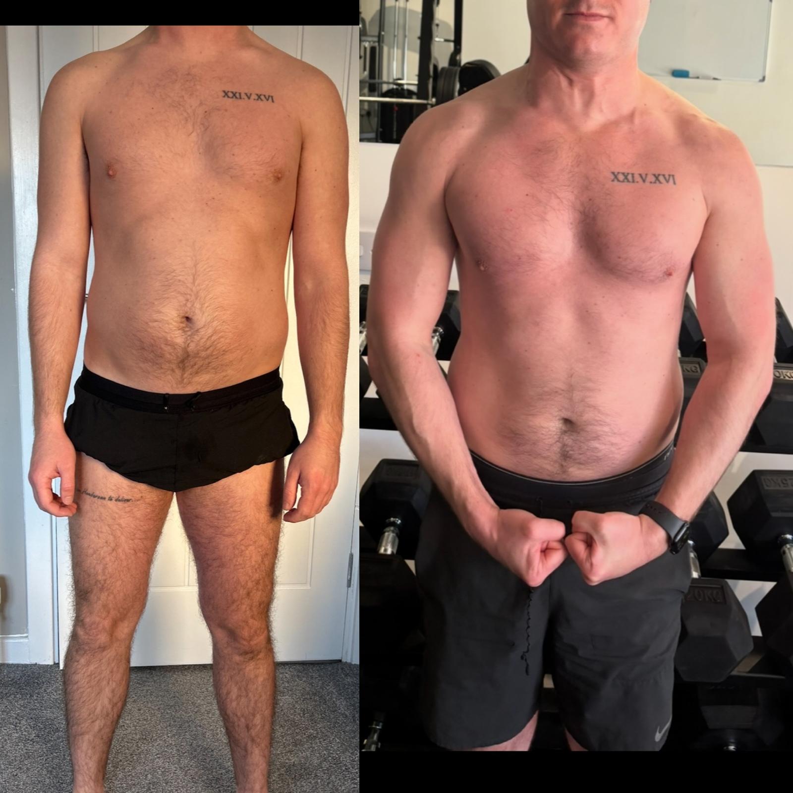 Client transformation before and after collage