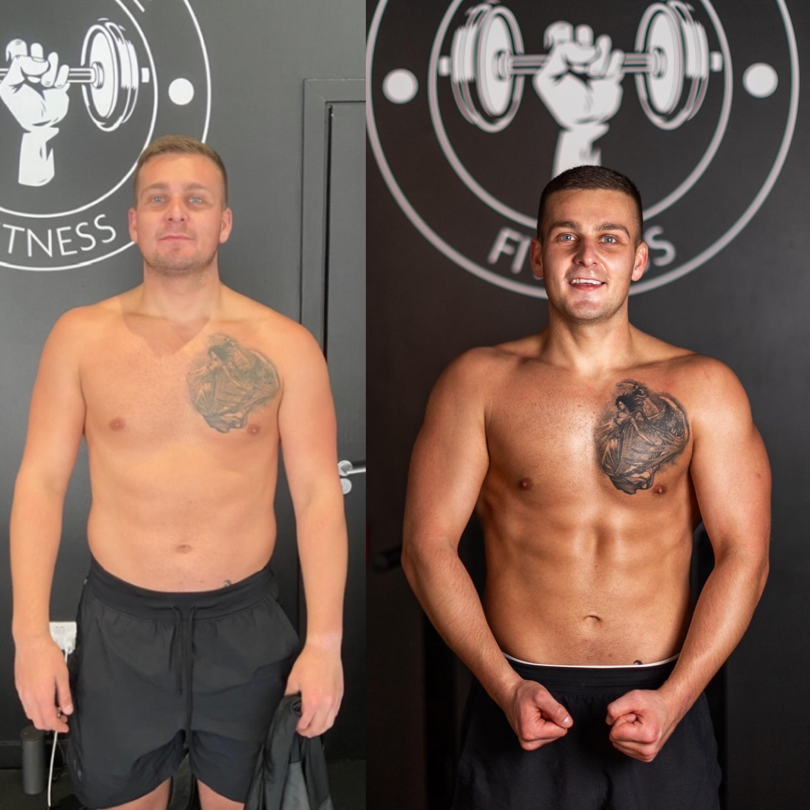 Client transformation before and after collage