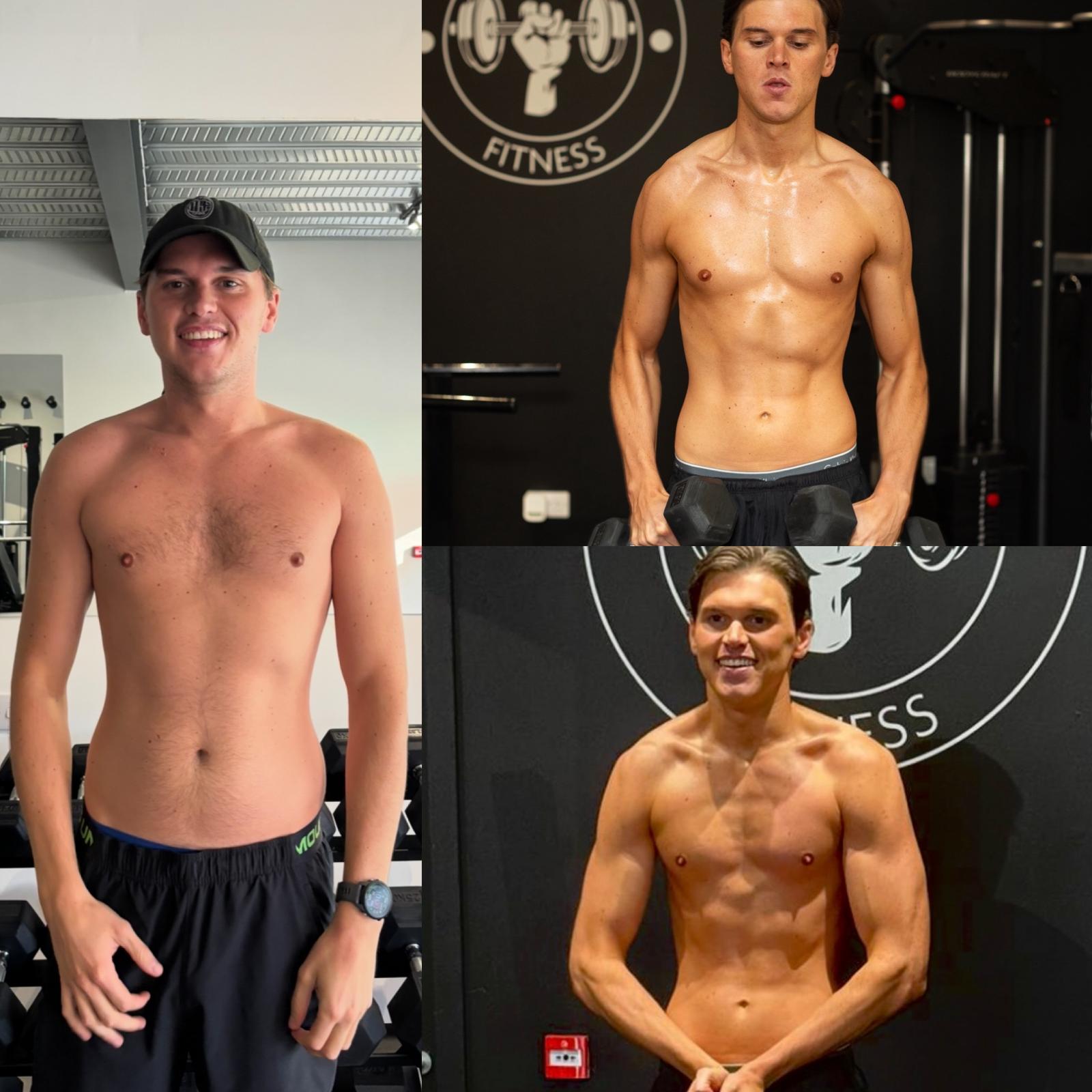 Client transformation before and after collage